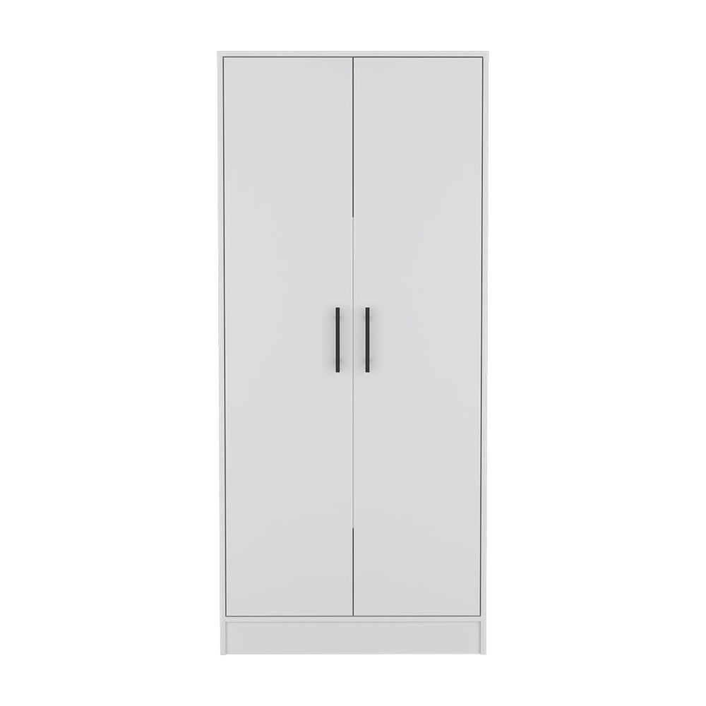 English Elm Quincy White 2-Piece Bedroom Set with Armoire & 6-Drawer Dresser – Elegant Storage, Coastal Chic Finish B062S00406