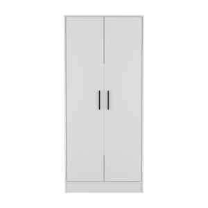 English Elm Quincy White 2-Piece Bedroom Set with Armoire & 6-Drawer Dresser – Elegant Storage, Coastal Chic Finish B062S00406