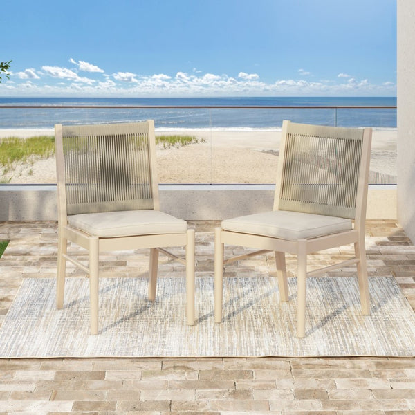 English Elm Cordoba Acacia Wood Rope Wrapped Dining Chairs Artisan Set of Two for Any Room 74435.00