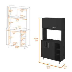 English Elm Black Five Piece Garage Storage System with Cabinets Drawers and Wall Mounted Units B062S00402