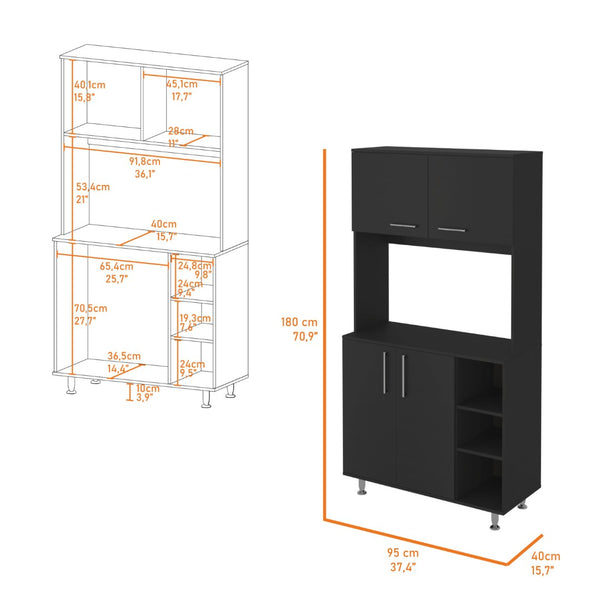 English Elm Black Five Piece Garage Storage System with Cabinets Drawers and Wall Mounted Units B062S00402