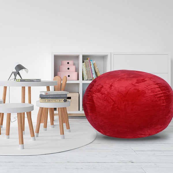 English Elm Minky Velvet Bean Bag Chair - 5Ft Plush Lounge For Kids & Adults, Washable Cover & Comfy Foam Fill B181P178157