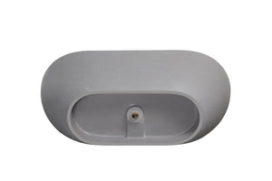 English Elm 63" Stone Resin Freestanding Soaking Tub Ergonomic Spa Bath Matte Contemporary W1573132651