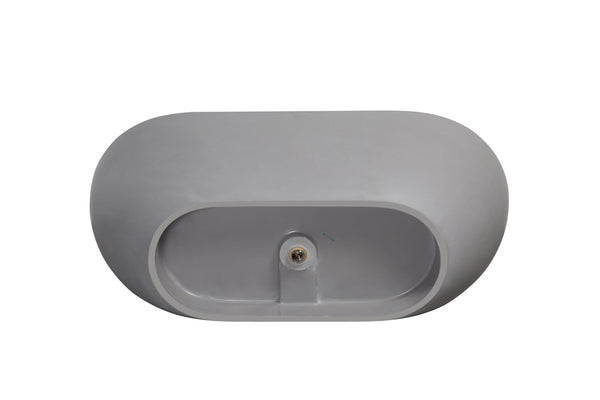English Elm 63" Stone Resin Freestanding Soaking Tub Ergonomic Spa Bath Matte Contemporary W1573132651