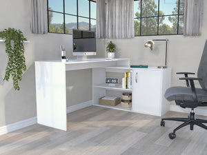 English Elm Axis Modern L-Shaped Computer Desk With Ample Storage & Sleek Design For Home Office & Study Spaces B070S00115