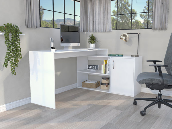 English Elm Axis Modern L-Shaped Computer Desk With Ample Storage & Sleek Design For Home Office & Study Spaces B070S00115