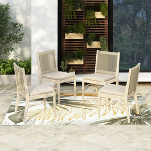 English Elm Cordoba Acacia Wood Rope Wrapped Dining Chairs Artisan Set of Two for Any Room 74435.00