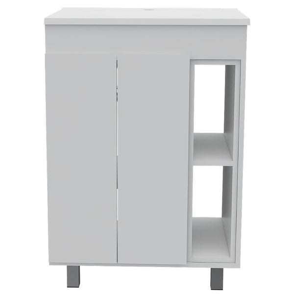 English Elm White Elegant 2 Piece Bathroom Vanity Set - Modern Design, Ample Storage & Easy Maintenance Solutions B062S00413-GIGA