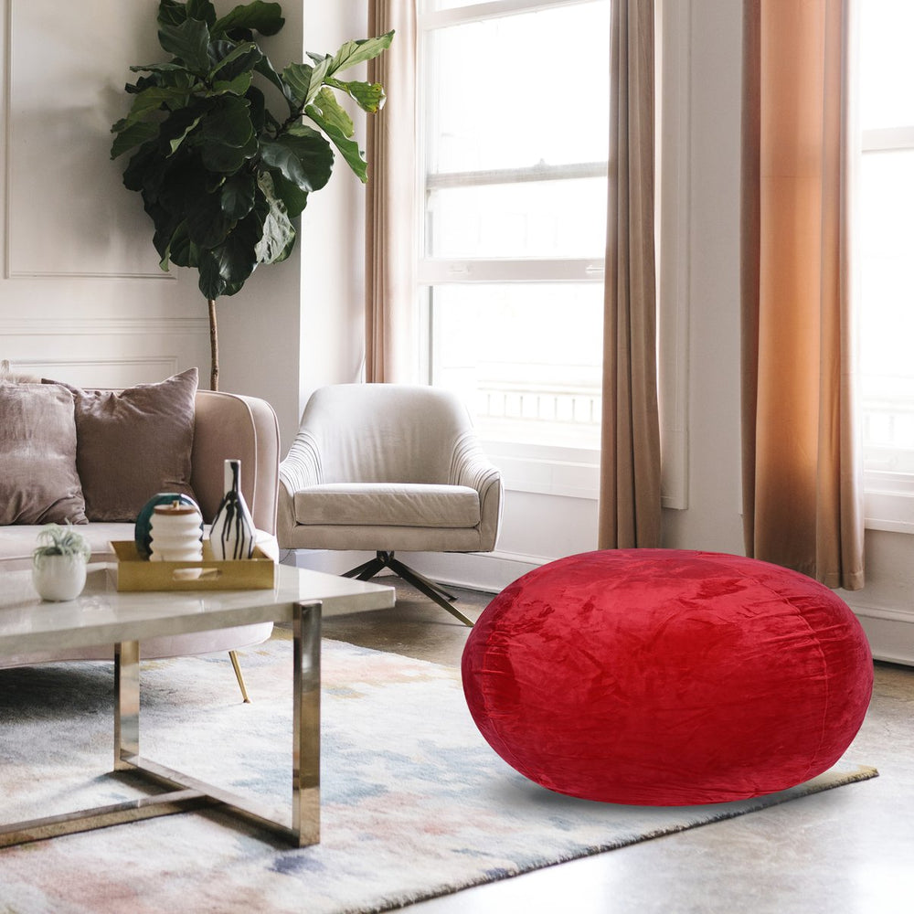 English Elm Minky Velvet Bean Bag Chair - 3Ft Plush Lounge Seat For Kids & Adults, Washable Cover, Cozy Comfort B181P178144