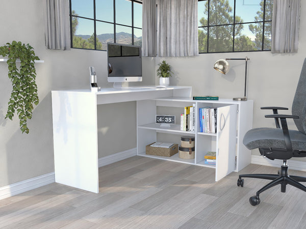 English Elm Axis Modern L-Shaped Computer Desk With Ample Storage & Sleek Design For Home Office & Study Spaces B070S00115