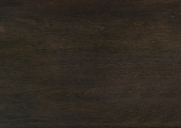 English Elm Espresso 5pc Small Round Dining Set with Drop Leaves & 4 Black Faux Leather Side Chairs, Compact Elegance B011S01592