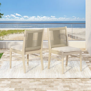 English Elm Cordoba Acacia Wood Rope Wrapped Dining Chairs Artisan Set of Two for Any Room 74435.00