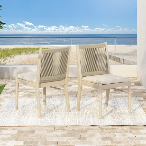 English Elm Cordoba Acacia Wood Rope Wrapped Dining Chairs Artisan Set of Two for Any Room 74435.00