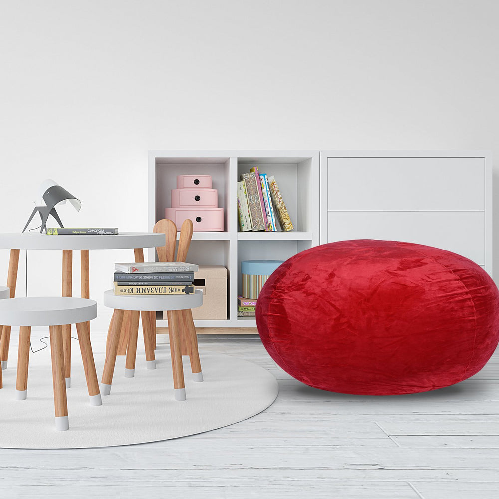 English Elm Minky Velvet Bean Bag Chair - 3Ft Plush Lounge Seat For Kids & Adults, Washable Cover, Cozy Comfort B181P178144