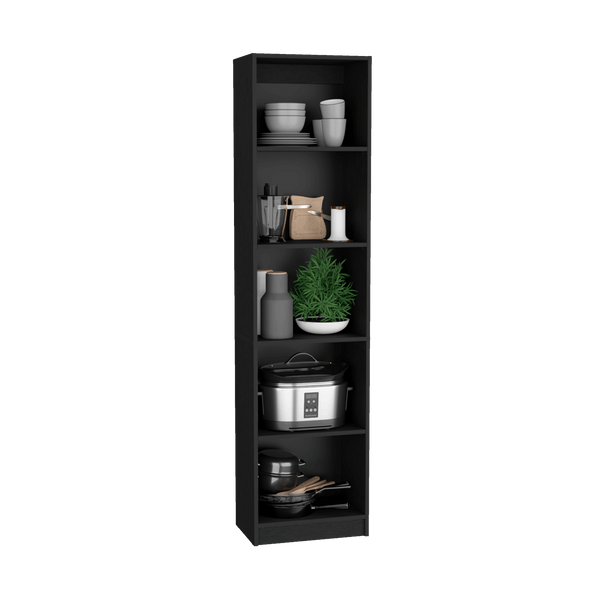 English Elm Wenge Slim 2 Piece Living Room Bookcase Set with 7 Shelves, Wenge Finish for Stylish Storage B062S00421