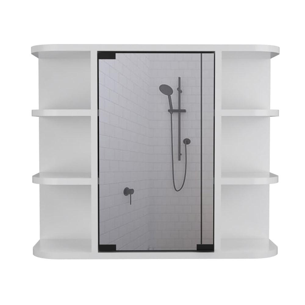 English Elm Carver White 2 Piece Bathroom Set Compact Freestanding Vanity with Sink & Mirrored Medicine Cabinet B062S00415