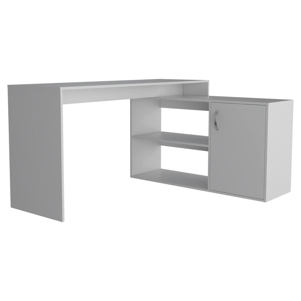 English Elm Axis Modern L-Shaped Computer Desk With Ample Storage & Sleek Design For Home Office & Study Spaces B070S00115