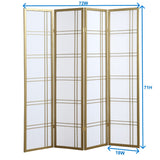 English Elm Seto 4-Panel Room Divider Screen, Gold