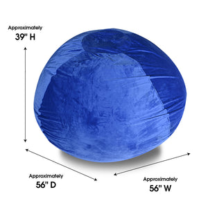 English Elm Minky Velvet Bean Bag Chair - 5Ft Plush Lounge Seat For Kids & Adults With Washable Cover & Foam Fill B181P178163