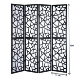 English Elm Giyano 4 Panel Screen Room Divider, Sliver