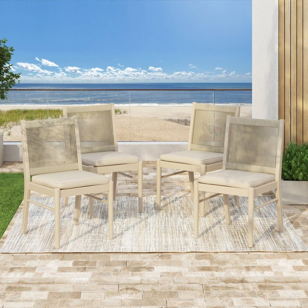 English Elm Cordoba Acacia Wood Rope Wrapped Dining Chairs Artisan Set of Two for Any Room 74435.00