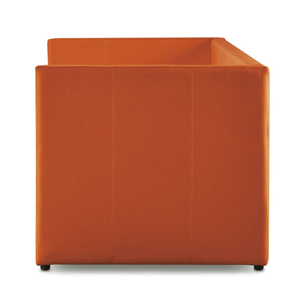 English Elm Orange Therese Fabric Daybed with Pull-Out Trundle, Nailhead Trim, Wood Frame, Twin Sleep Solution B011S00873