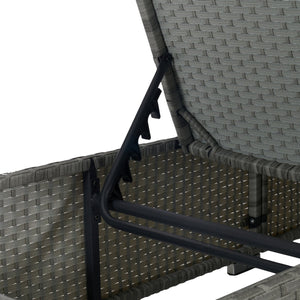 English Elm Outdoor Chaise Lounge Chair - Stylish Gray Pe Rattan With Deep-Blue Cushion For Ultimate Comfort W874P146996