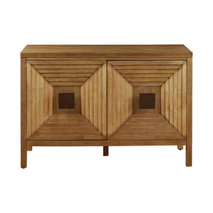 English Elm 2-Door Madison Park Paige Accent Cabinet with Distressed Elm Finish, Adjustable Shelves, 47.5" Wide B035118546