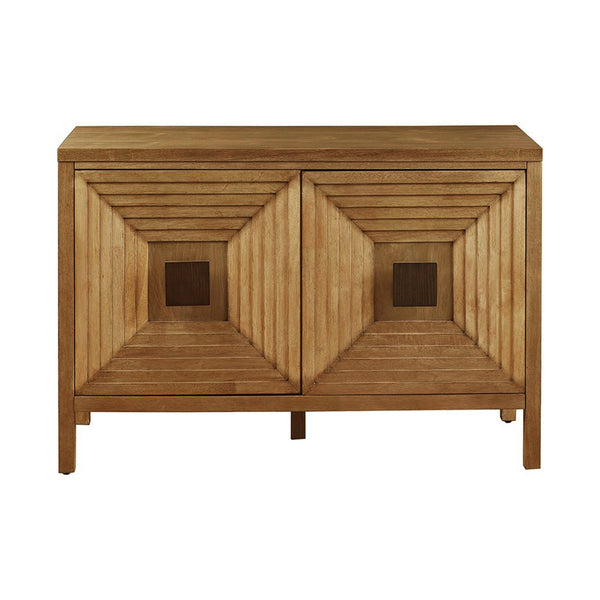 English Elm 2-Door Madison Park Paige Accent Cabinet with Distressed Elm Finish, Adjustable Shelves, 47.5" Wide B035118546