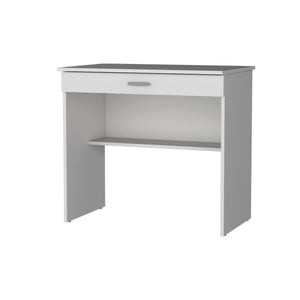 English Elm Kaylor Compact Storage Desk with Drawer & Lower Shelf, Modern Black or White Finish, 31.5" W B128P176188