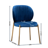 English Elm Amoa Contemporary Velvet Upholstery Dining Chair, Blue