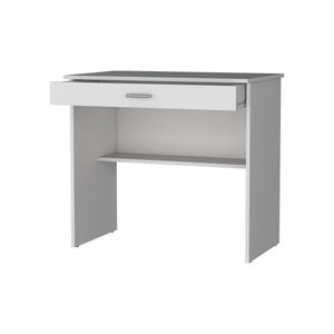 English Elm Kaylor Compact Storage Desk with Drawer & Lower Shelf, Modern Black or White Finish, 31.5" W B128P176188