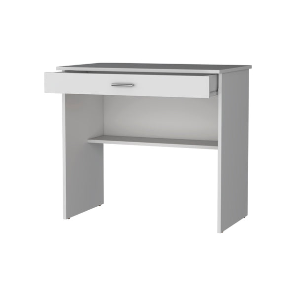 English Elm Kaylor Compact Storage Desk with Drawer & Lower Shelf, Modern Black or White Finish, 31.5" W B128P176188