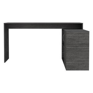 English Elm Axis L-Shaped Modern Computer Desk With Ample Storage & Stylish Smokey Oak Finish For Home Office B070S00114