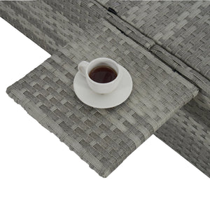 English Elm Outdoor Chaise Lounge Chair - Stylish Gray Pe Rattan With Deep-Blue Cushion For Ultimate Comfort W874P146996