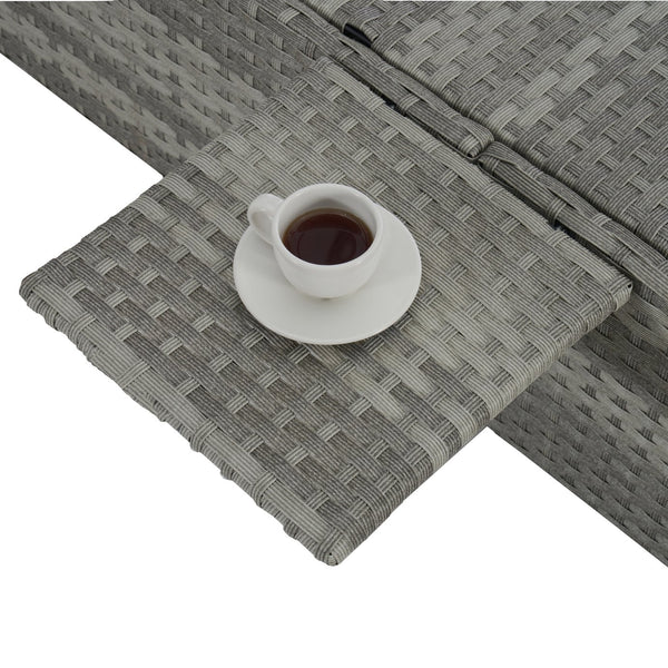 English Elm Outdoor Chaise Lounge Chair - Stylish Gray Pe Rattan With Deep-Blue Cushion For Ultimate Comfort W874P146996