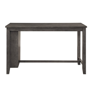 English Elm Modern Gray Counter Height Table with Built-In Shelves, Wire-Brushed Acacia Veneer, 60" x36.5" Durable Design B011P178537