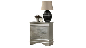 English Elm Modern Sleek 2-Drawer Nightstand in Silver Finish — Durable Manufactured Wood, Stylish Bedside Storage (98) B009P178536
