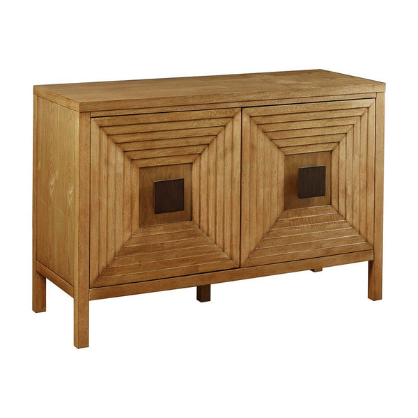 English Elm 2-Door Madison Park Paige Accent Cabinet with Distressed Elm Finish, Adjustable Shelves, 47.5" Wide B035118546