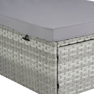 English Elm Outdoor Gray Rattan Chaise Lounge - Adjustable, Weather-Resistant Deck Chair With Plush Cushion W874P146992-GIGA