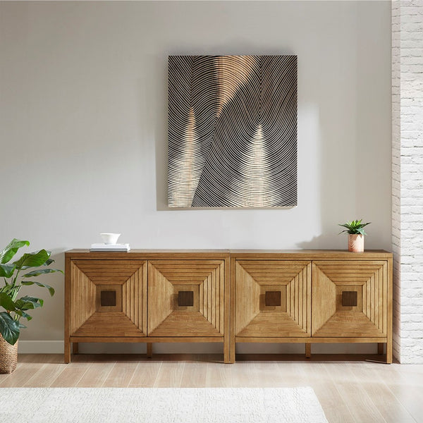 English Elm 2-Door Madison Park Paige Accent Cabinet with Distressed Elm Finish, Adjustable Shelves, 47.5" Wide B035118546