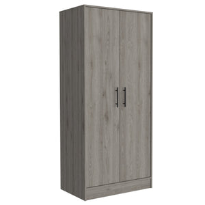 English Elm Ambery 180 Armoire 71" High Light Gray Particleboard Wardrobe with Hanging Rod, Top Shelf & Drawer B070S00095