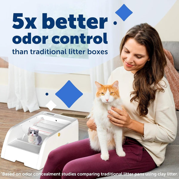 English Elm Smart Self-cleaning Cat Litter Box with Wi-fi App Control and Wide Entry Design W1264P175898