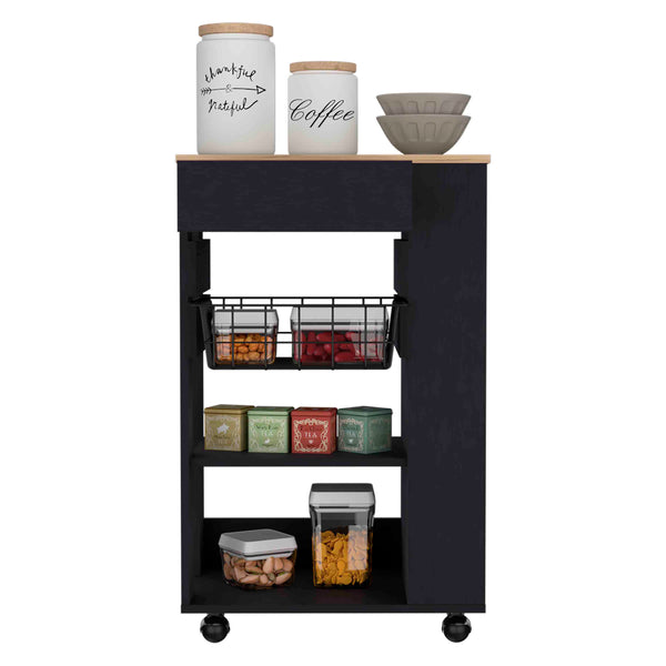 English Elm Blosson Kitchen Cart - Stylish Mobile Storage With Drawer & Shelves, Perfect For Any Space! B070S00098