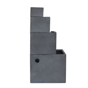English Elm 19.7x19.7x41.7" Gray Cement Four Tier Outdoor Water Fountain Cascading Garden Accent W2078P178867
