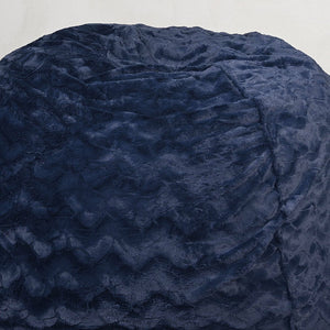 English Elm Faux Fur Bean Bag Chair - Luxurious Navy 4Ft Lounger With Easy-Clean Cover For Ultimate Comfort & Style B181P178982