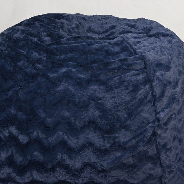 English Elm Faux Fur Bean Bag Chair - Luxurious Navy 4Ft Lounger With Easy-Clean Cover For Ultimate Comfort & Style B181P178982