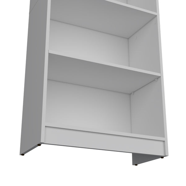 English Elm Sutton White 4-Shelf Engineered Wood Bookcase with Extra Open Shelf, Space-Saving Classic Elegance B128P176165