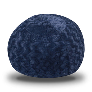 English Elm Faux Fur Bean Bag Chair - Luxurious Navy 4Ft Lounger With Easy-Clean Cover For Ultimate Comfort & Style B181P178982