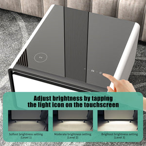 English Elm Modern Smart Side Table: Mini Fridge, Wireless Charging, Usb Ports & Induction Light For Convenience W1172P178864